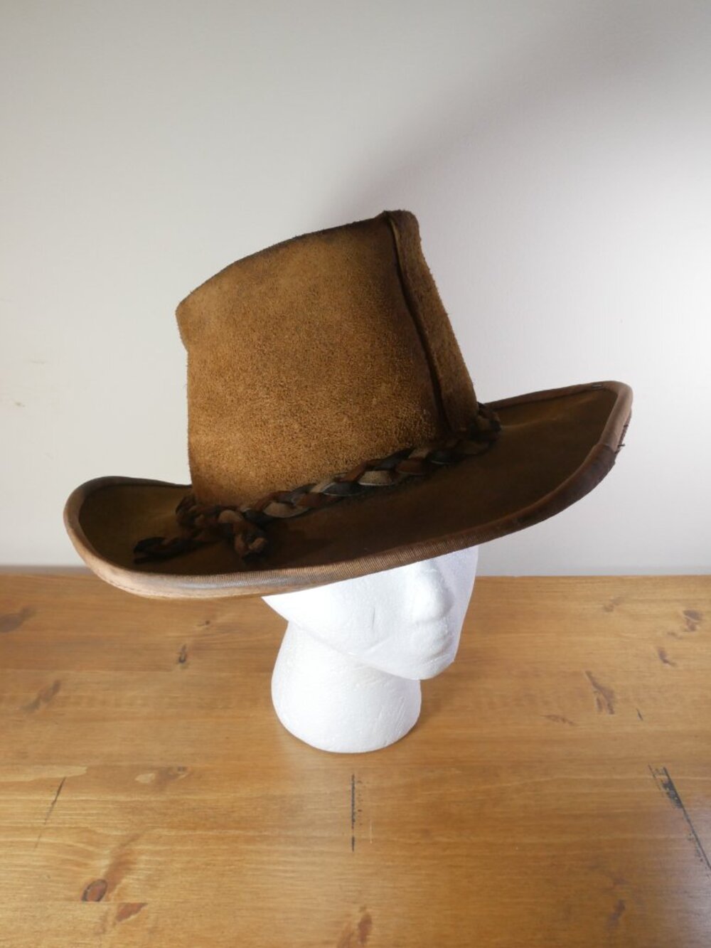 Vintage Henschel Skully Hat Suede Leather M Western BOHO Festival Indiana Jones